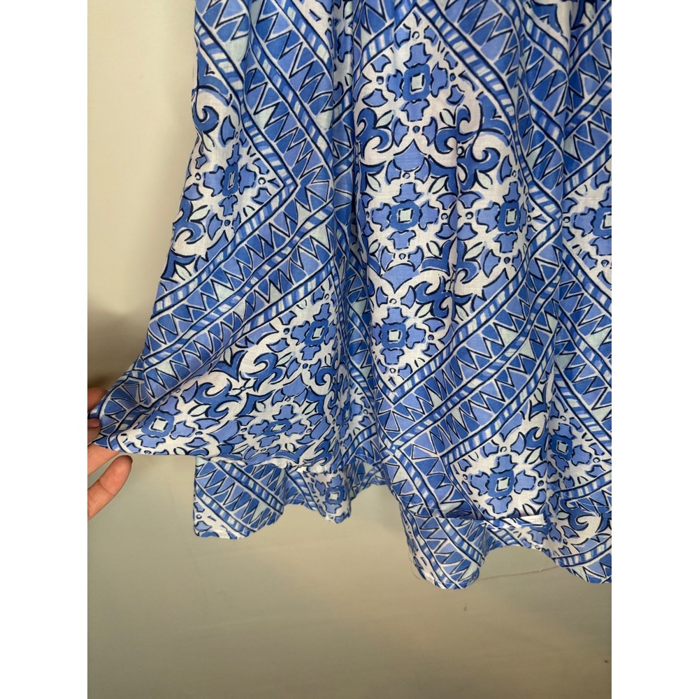 Vineyard Vines Dress Womens M Blue White Scarf Print Pintuck NWT Mini - Picture 5 of 8